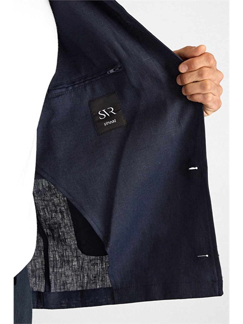 Lacivert Regular Bebe Yaka Düz Poplin Torba Cep 4 Drop Spor Ceket-4