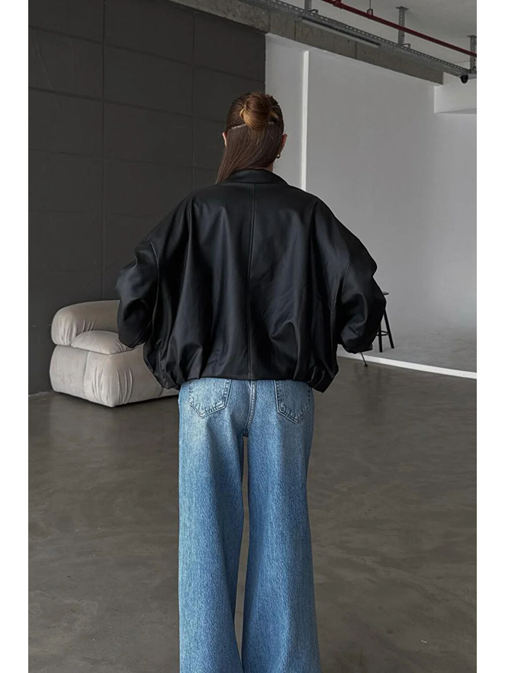 Kadın Siyah Deri Ceket 2788-2