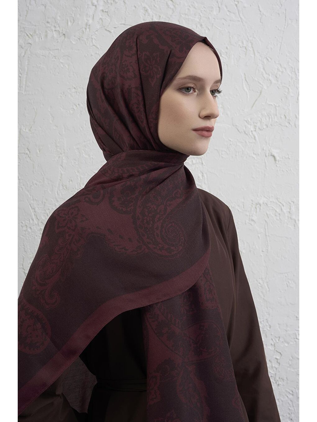 Bordo İpek Etro Şal 01-1