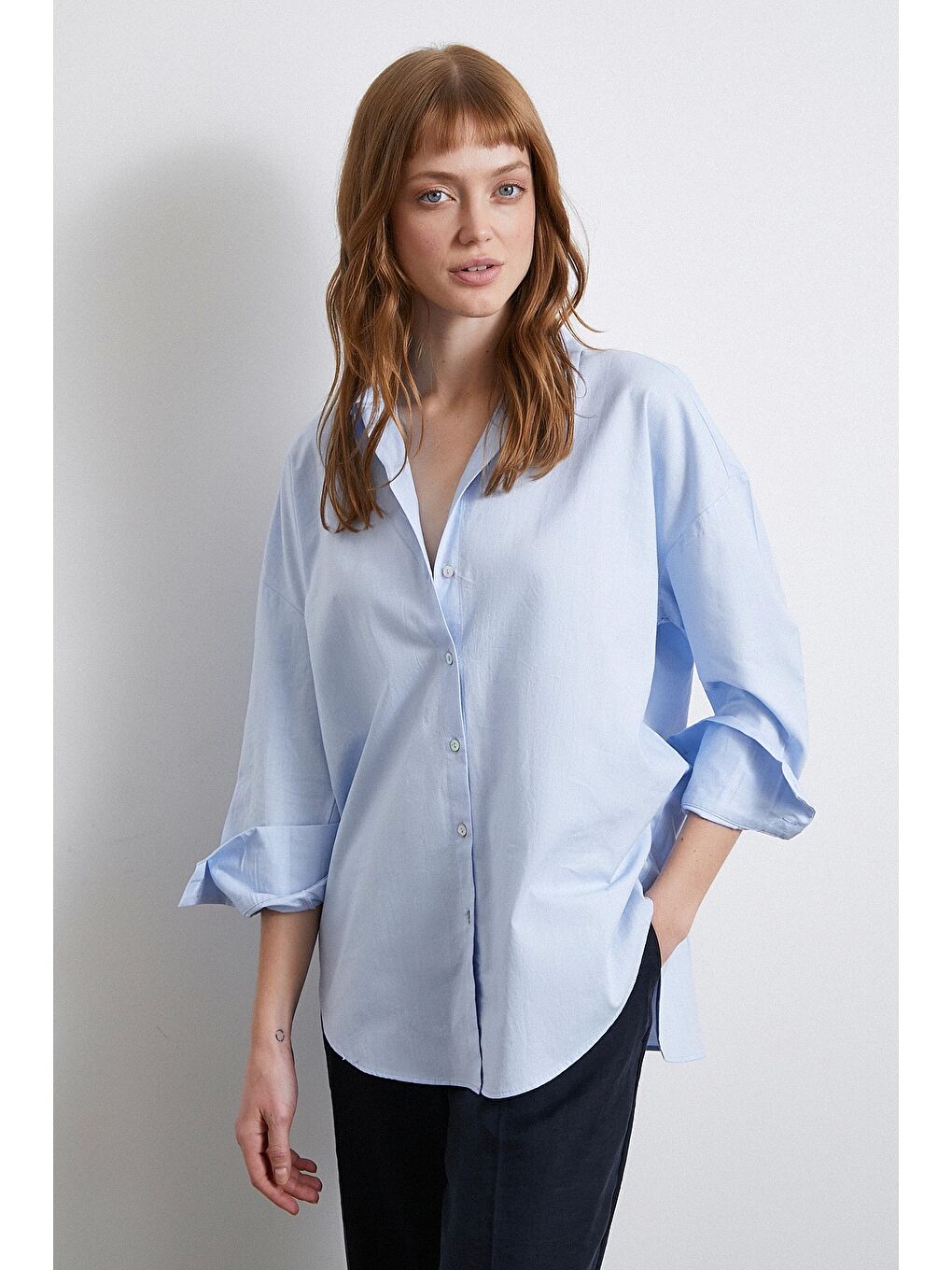 Klasik Gömlek Mavi-4