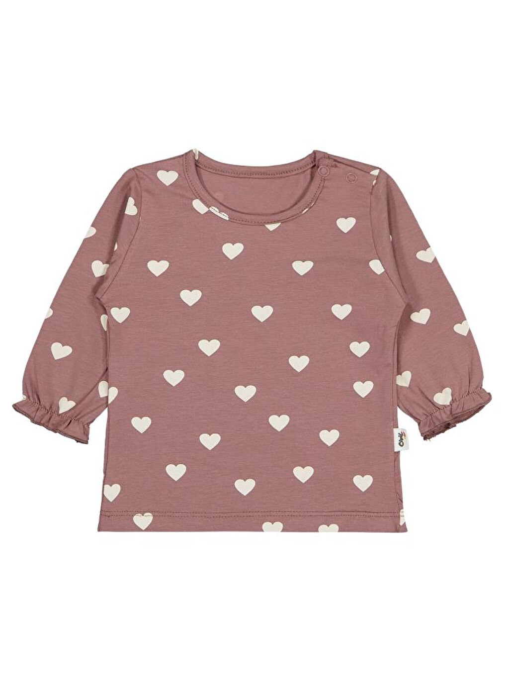 Kahverengi Baby Kalp Baskılı 6-18 Ay Sweatshirt