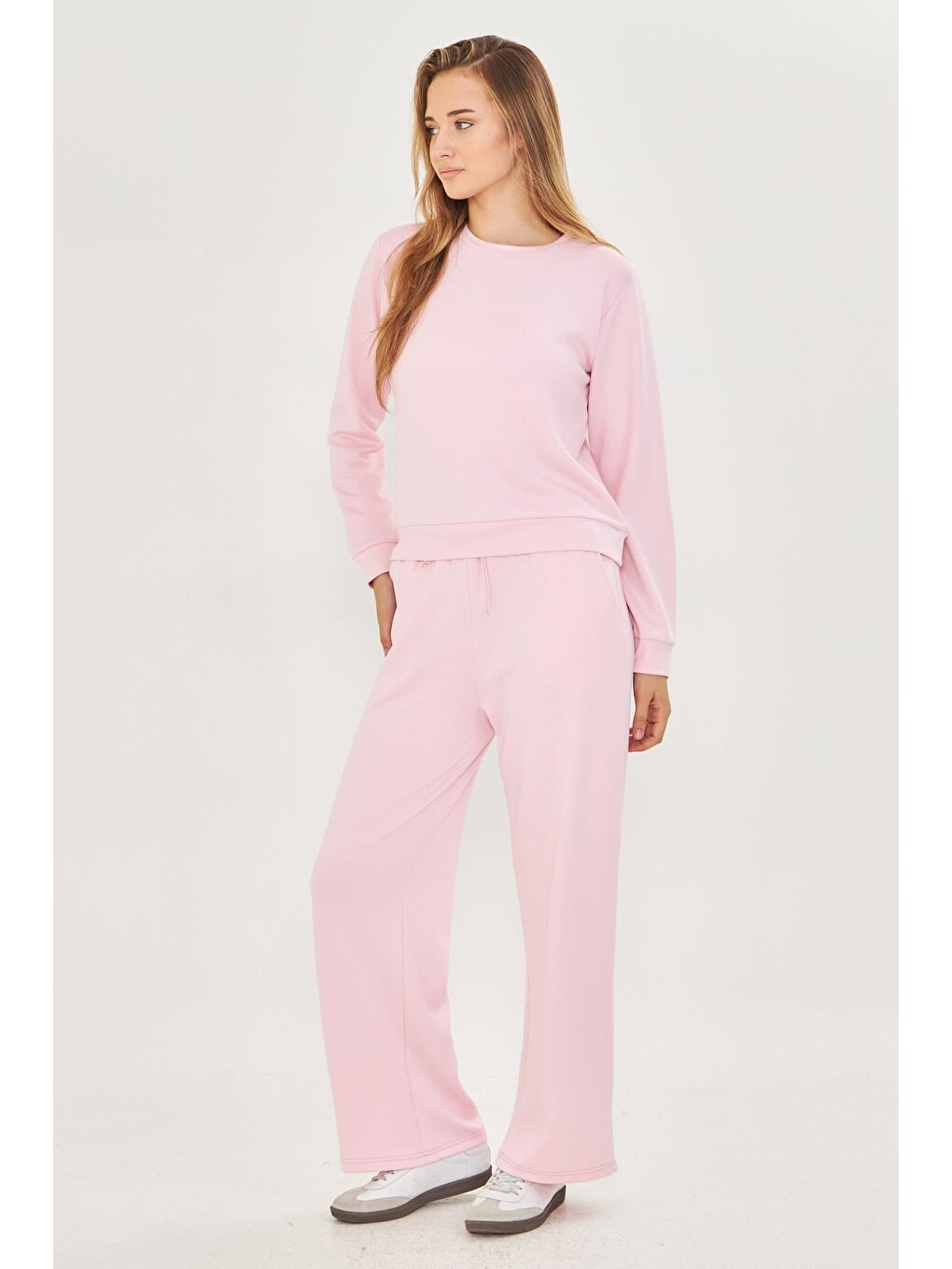 Kadın Modal Kumaş Rahat Kalıp Eşofman Takımı Pembe 8510-P-3