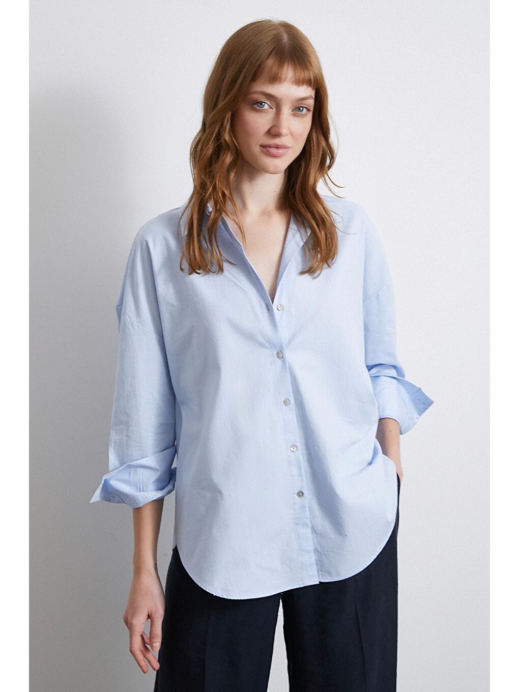 Klasik Gömlek Mavi-5