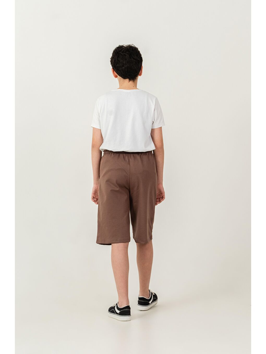 Kahverengi West Coast Baskılı Yanlar Çıtçıtlı Erkek Çocuk Şort-5