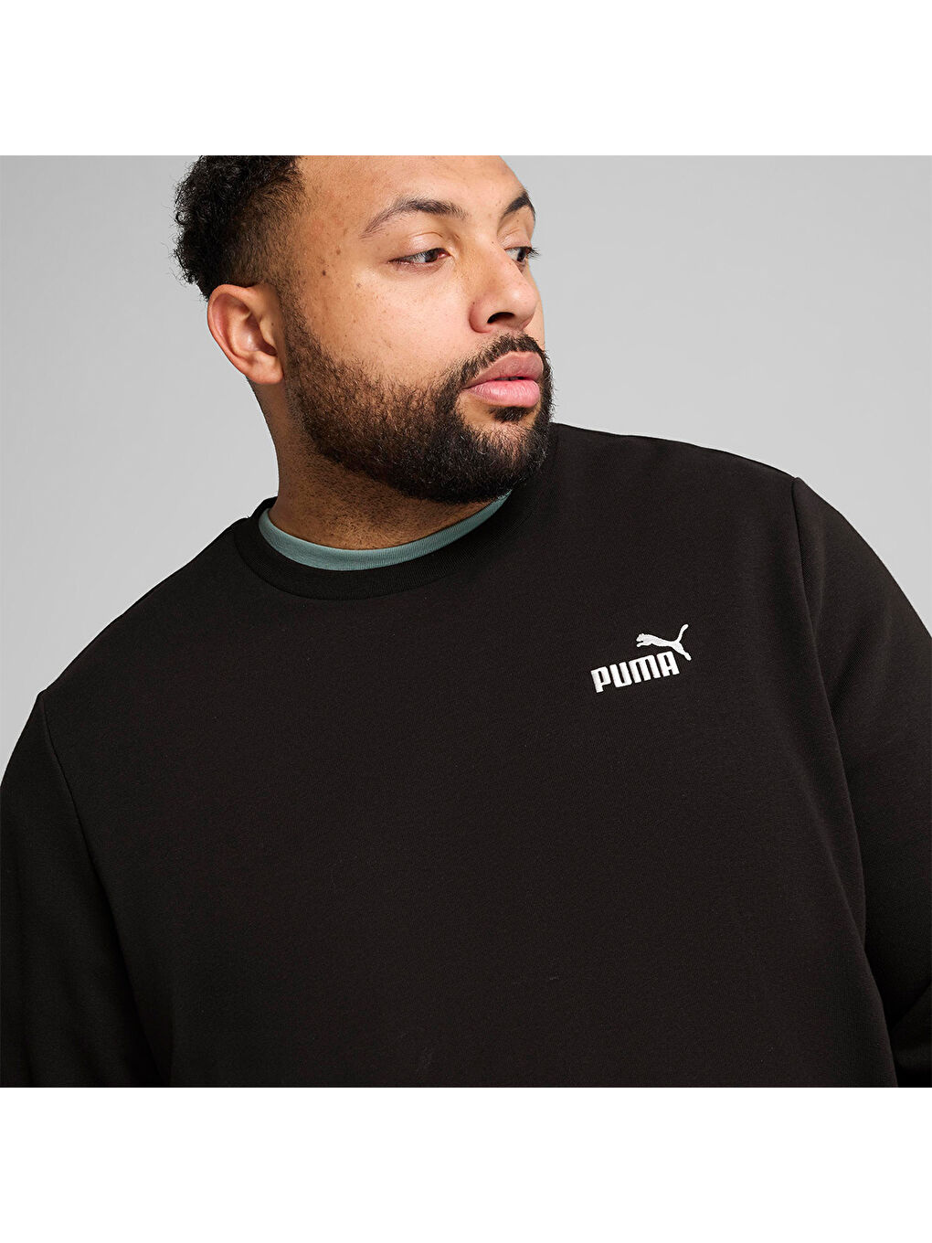 Essentials Small No 1 Logo Crew Erkek Siyah Bisiklet Yaka Sweatshirt-4