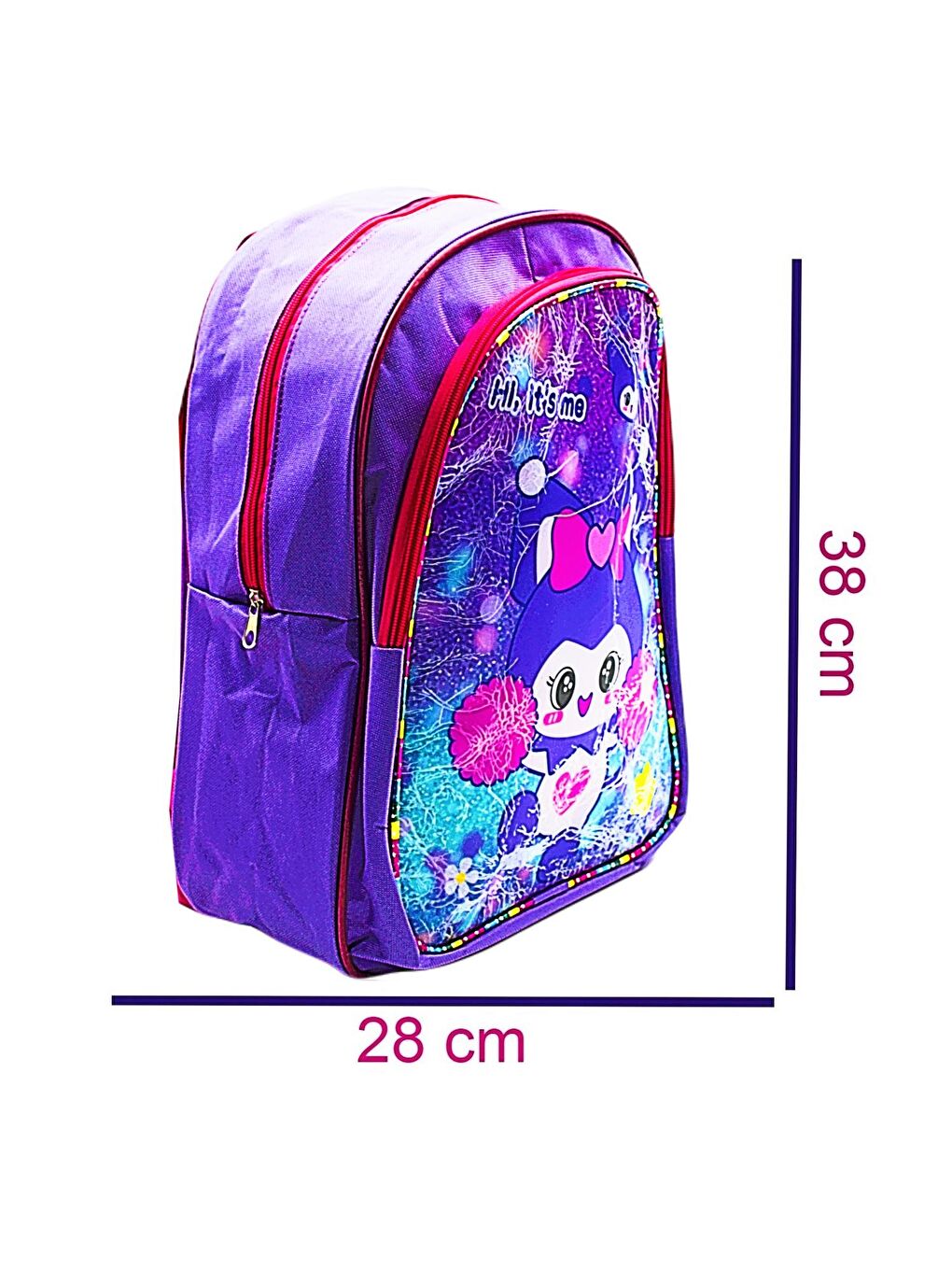 2 Bölmeli Kuromi Okul Sırt Çantası Ve Beslenme Çantası Mor KOD:1308-2