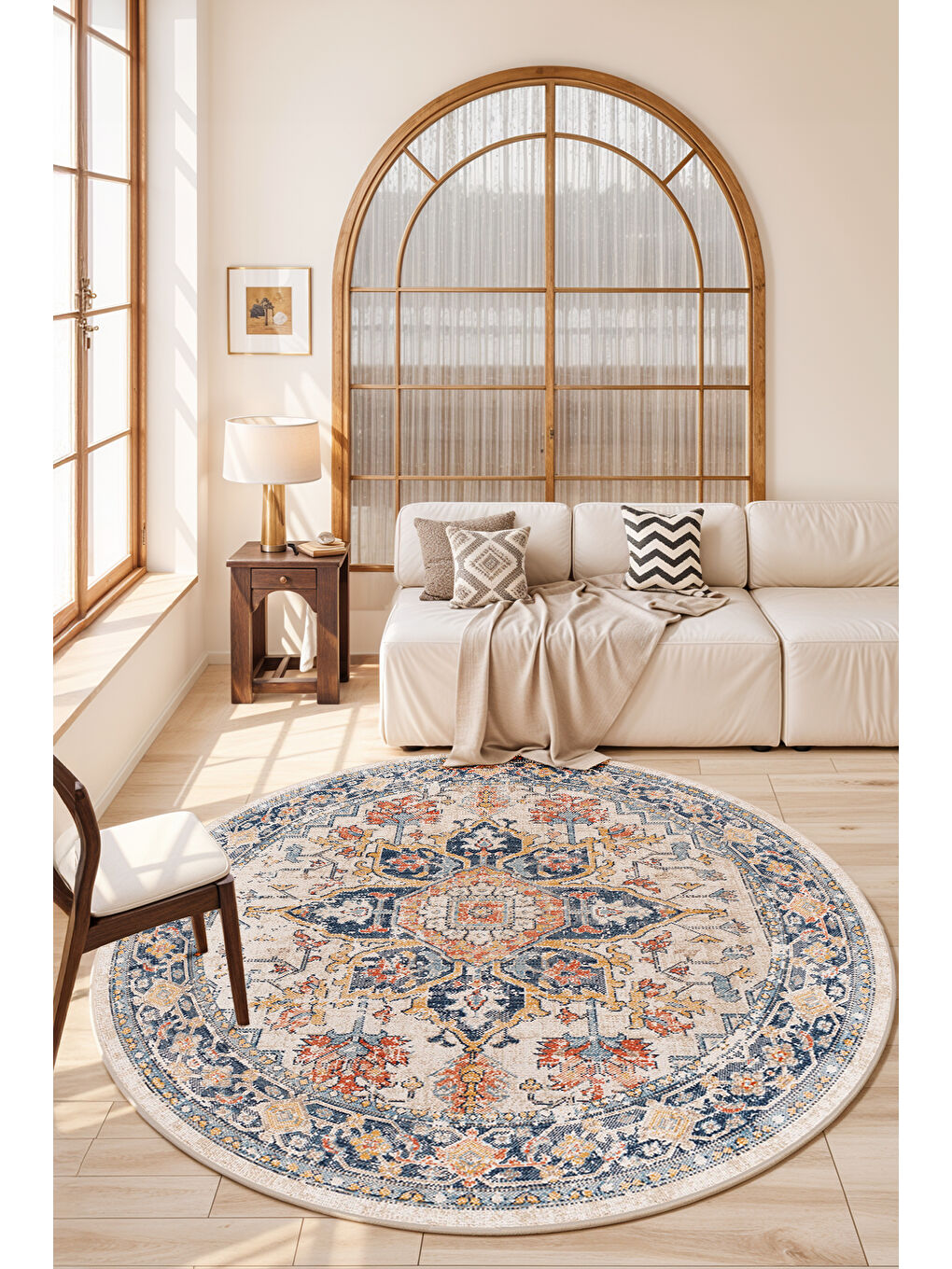 Turuncu Dekoratif Özel Tasarım Yıkanabilir,İnce, Kaymaz Tabanlı, Modern Halı-2