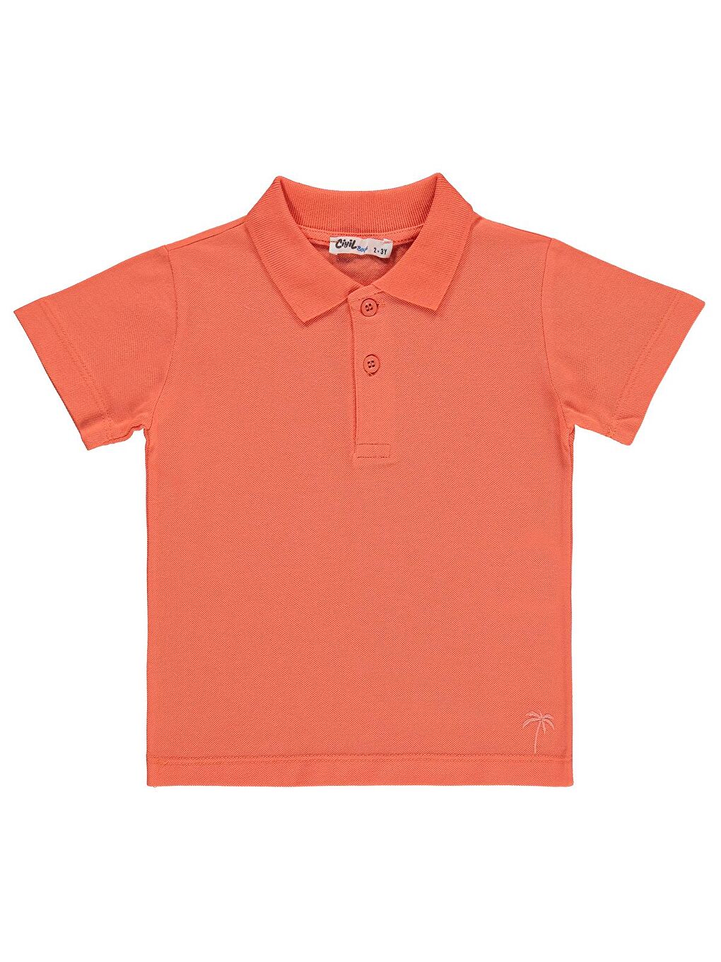 Turuncu Boys Erkek Çocuk Palmiye Nakışlı Polo Yaka 2-5 Yaş Tişört - Pembe