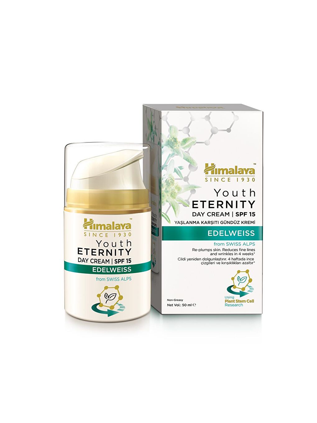 Himalaya Since 1930 Youth Eternity Yaşlanma Karşıtı Gündüz Kremi 50 ml, Nemlendirici, Dolgunlaştıcı, SPF 15, Yağsız