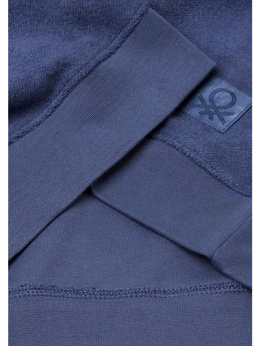 Erkek Gri Pamuk Karışımlı Önü Logo Detaylı Bisiklet Yaka Sweatshirt-1