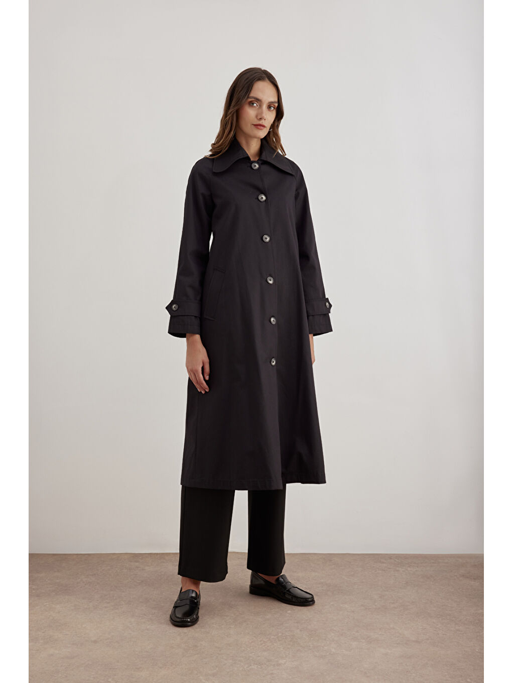 Siyah 7161111 Reglan Trençkot-4