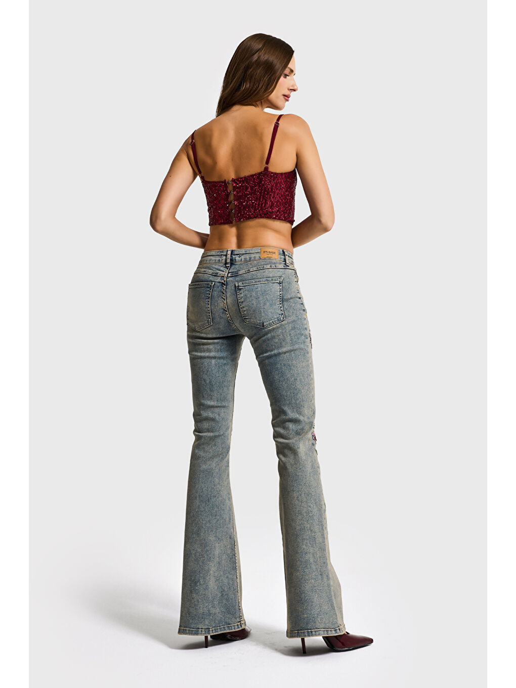 Mavi Kadın T.Kot Rengi 4s6-91 Midrise Flare Fit Özel Nakış Desenli Elastan Kumaş Denim Jean-5