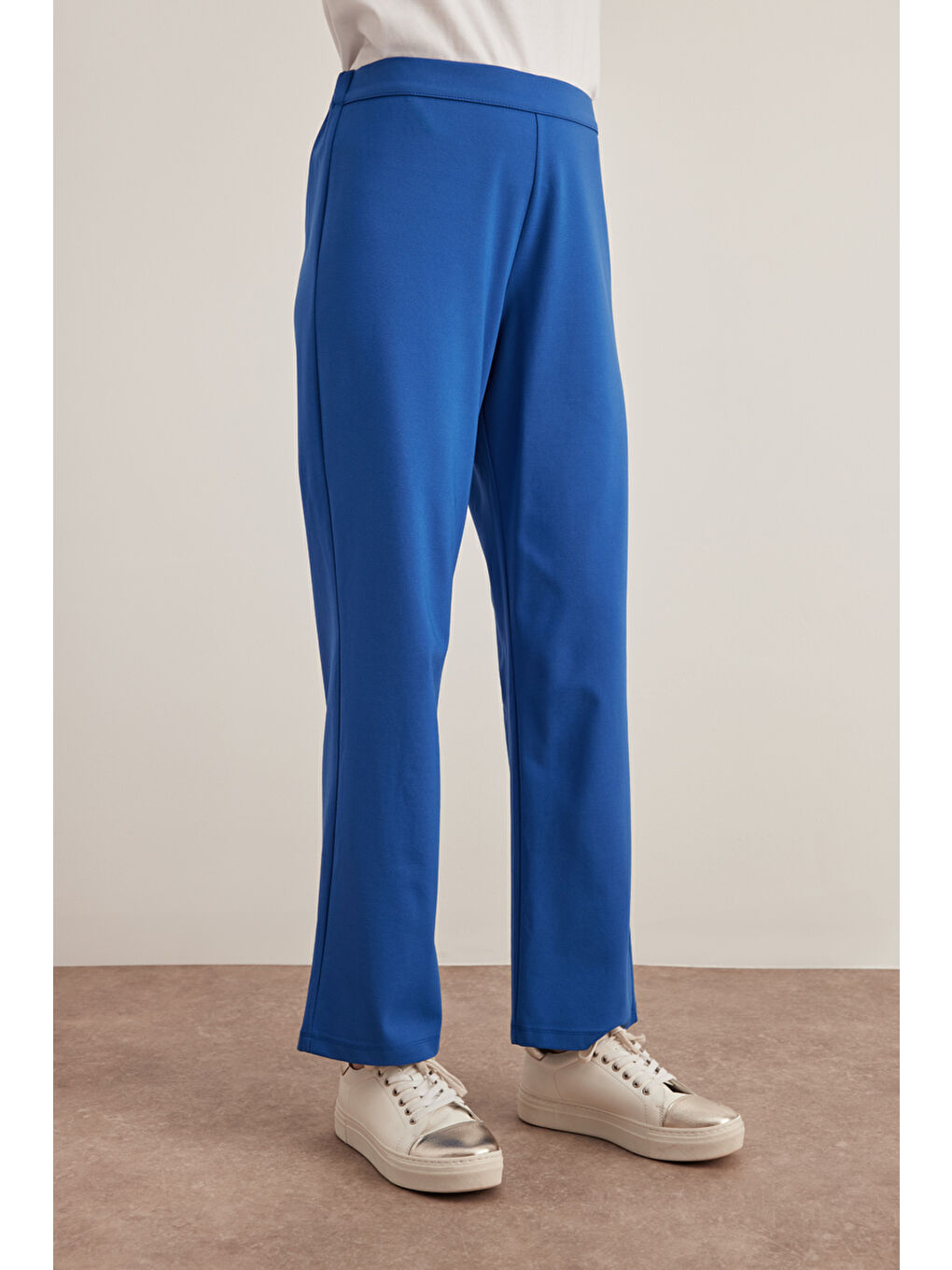 Mavi Rahat Kesim Pantolon-3