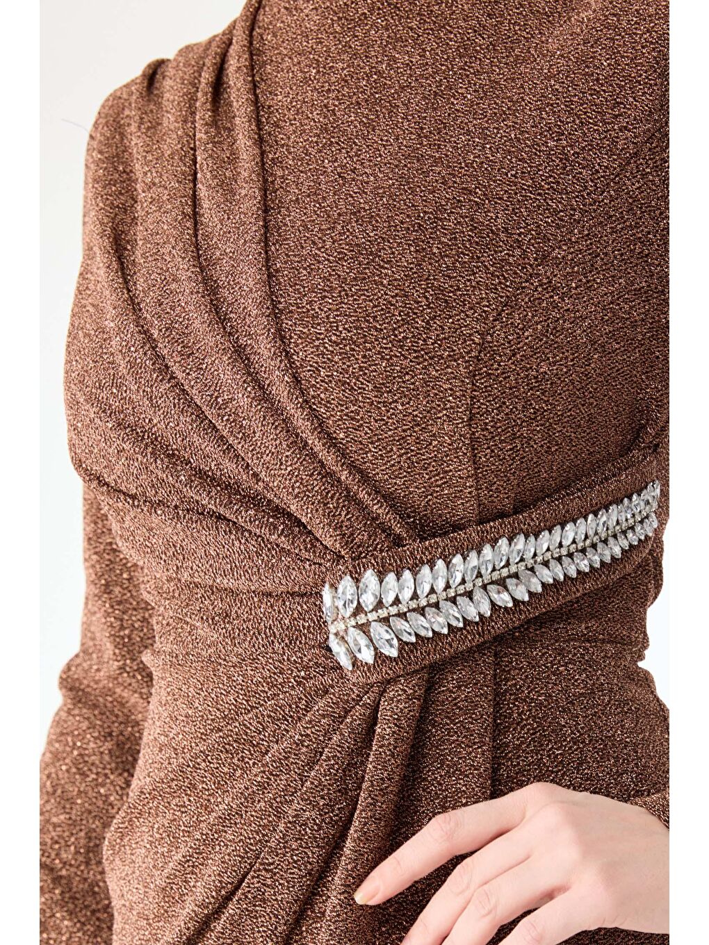 Hakim Yaka Kadın Sarı Abiye Elbise - 24395-3