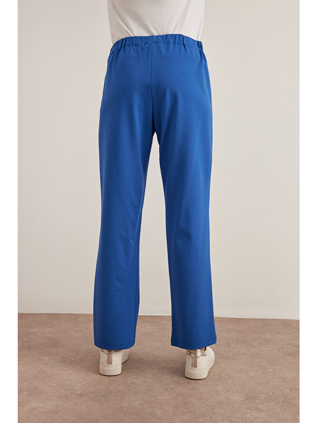 Mavi Rahat Kesim Pantolon-5