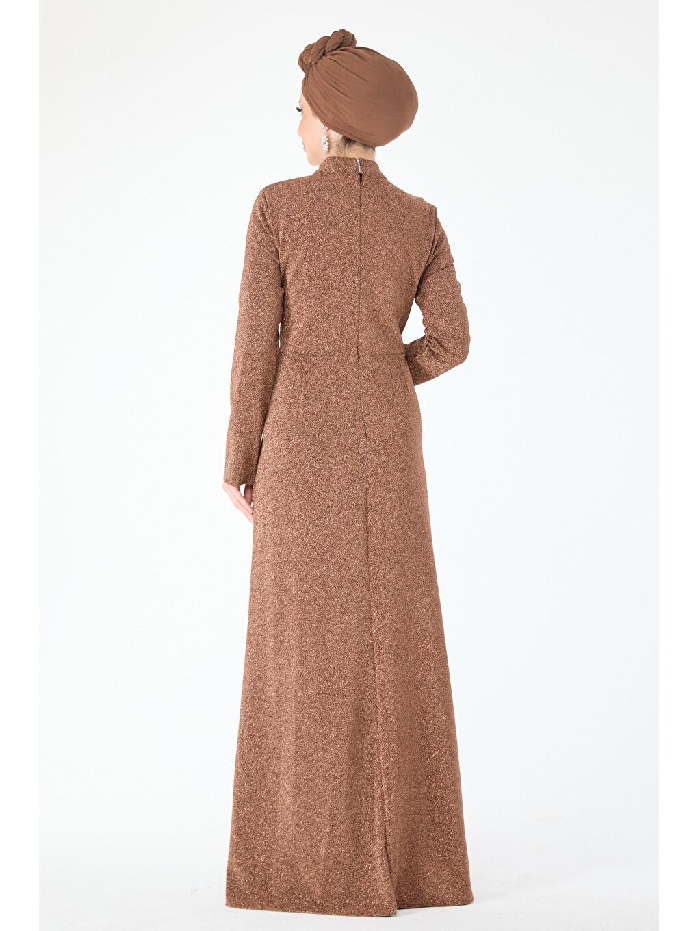 Hakim Yaka Kadın Sarı Abiye Elbise - 24395-4