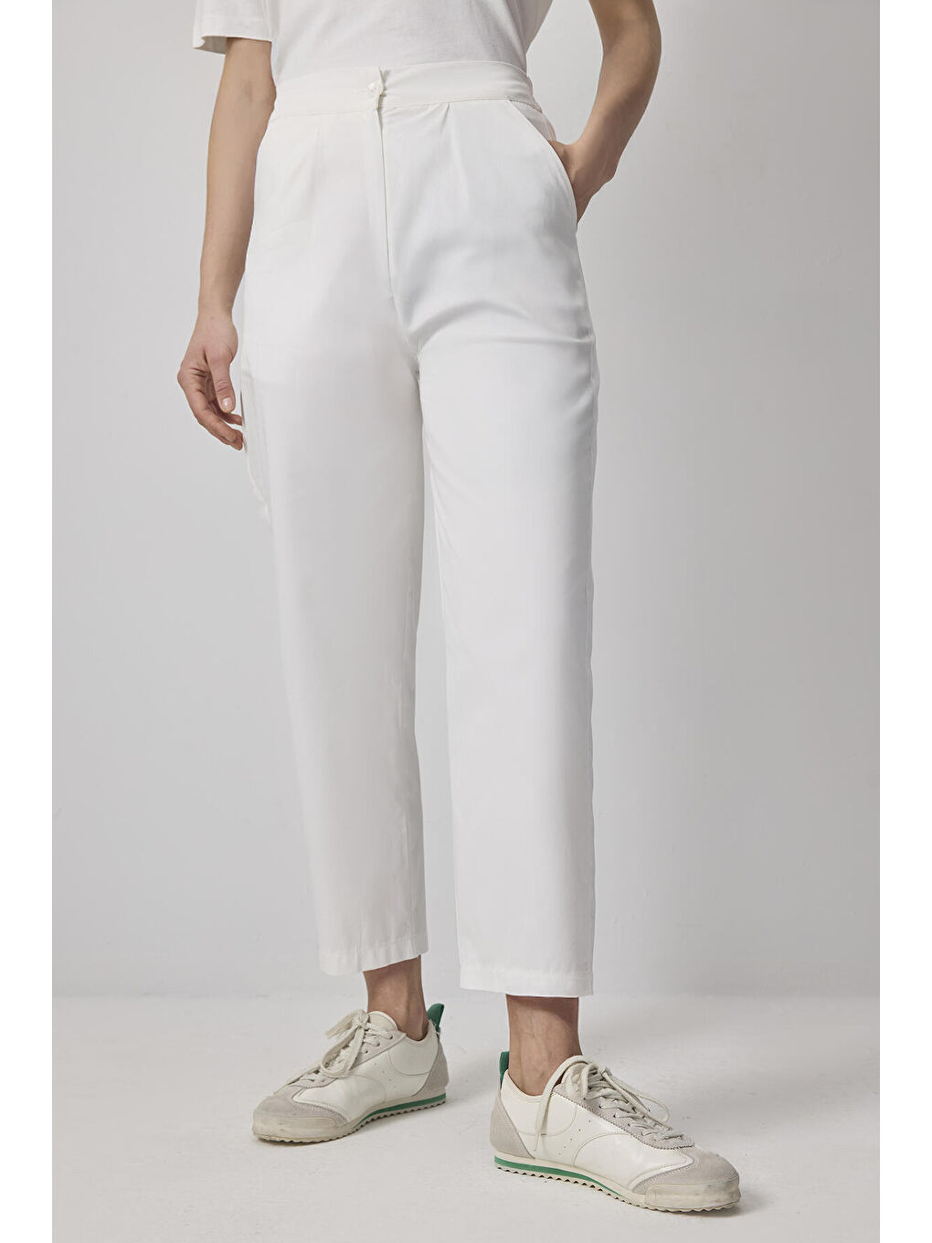 Ekru %100 Pamuklu Kontrast Dikişli Ceket Pantolon Takım-5