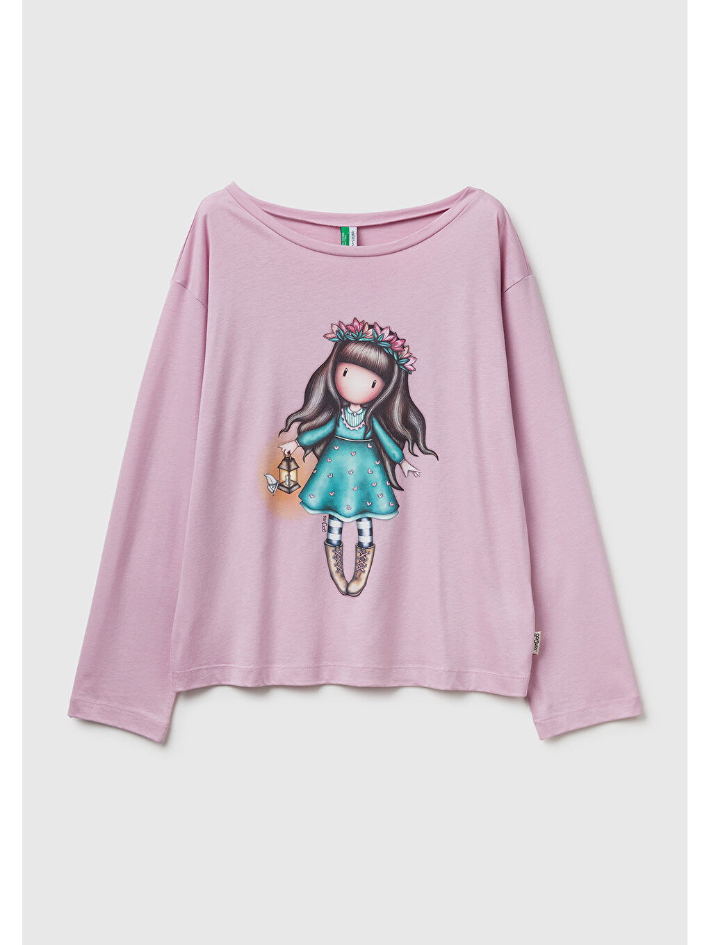 Kadın Toz Pembe Pamuk Karışımlı Gorjuss Baskılı Pijama üstü