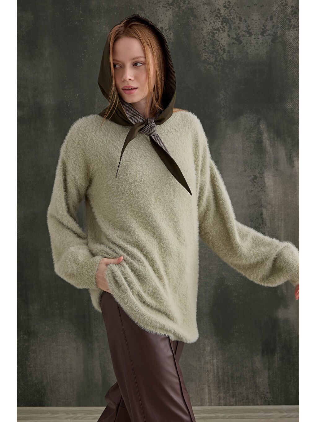 Yeşil Yumuşak Tüylü Kazak Çağla-2