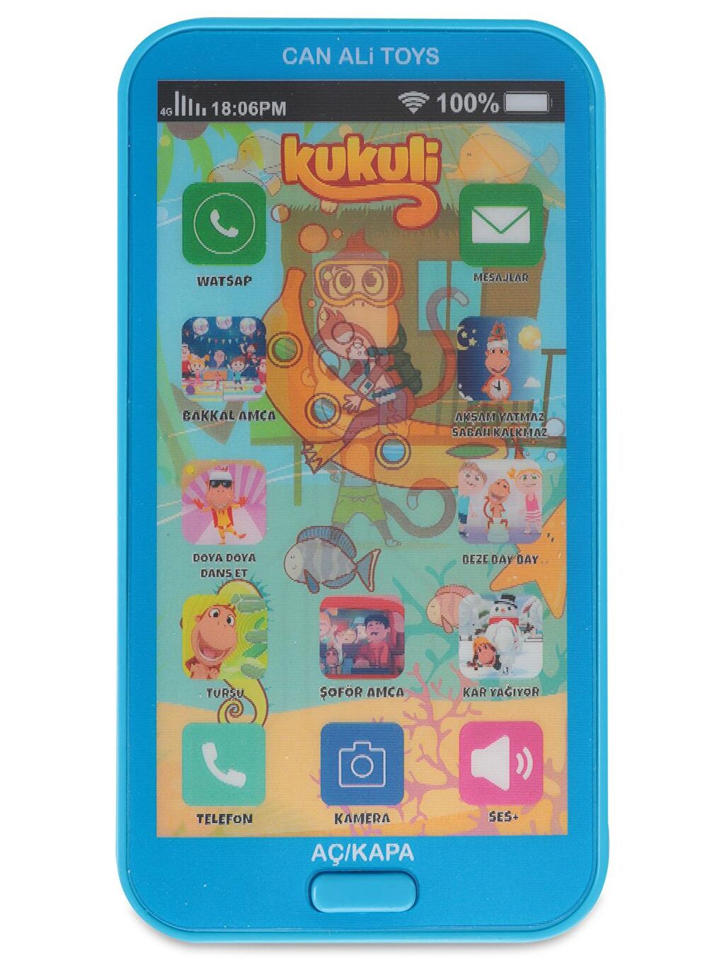 Oyuncak Pilli,Sesli Telefon - Mavi