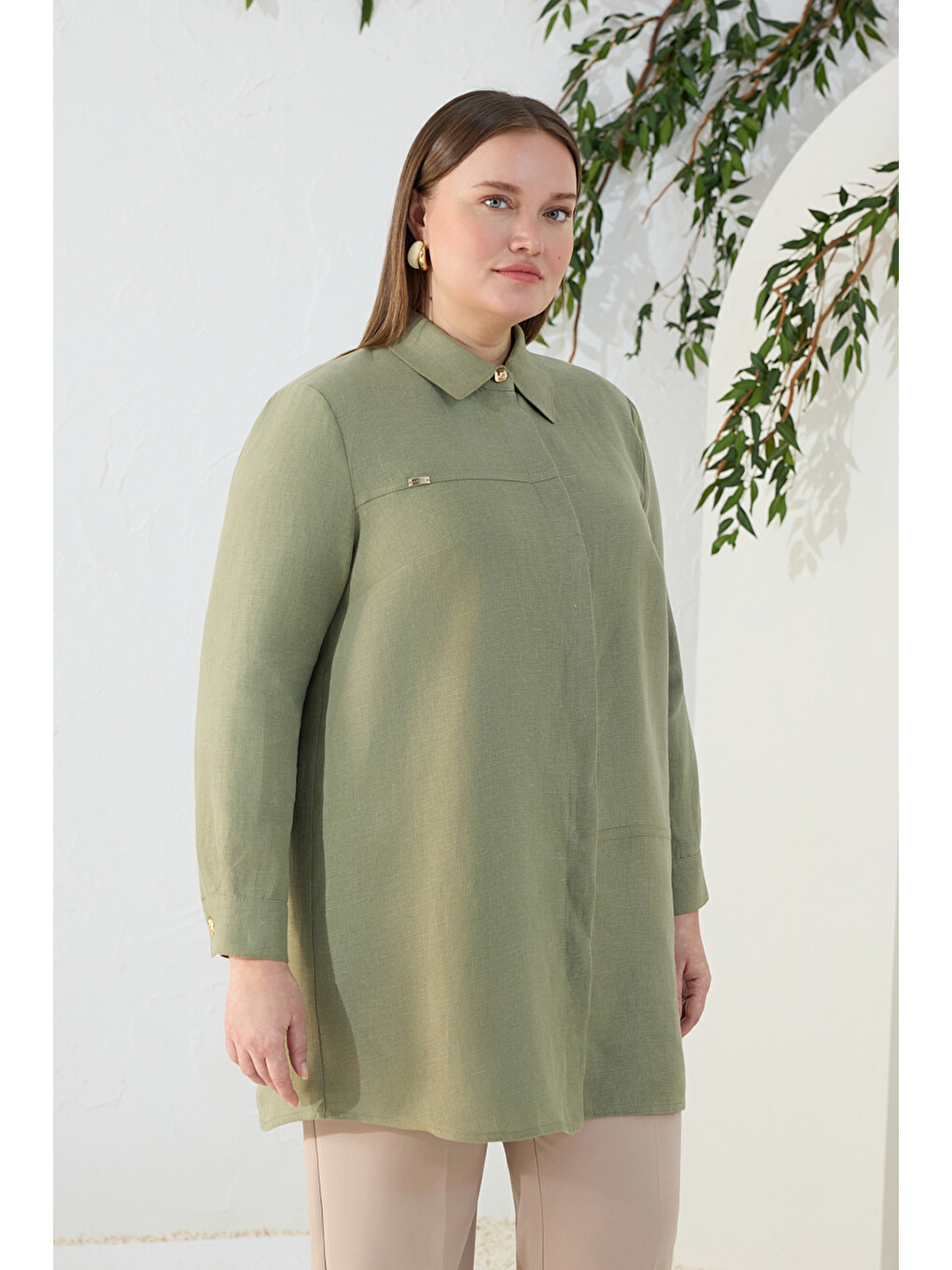 Haki Keten Tunik-2