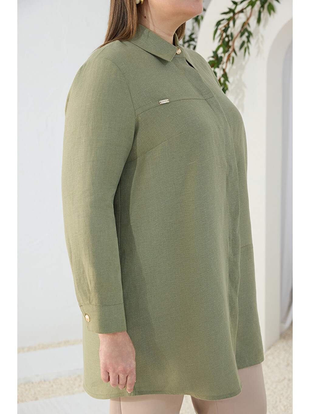 Haki Keten Tunik-3