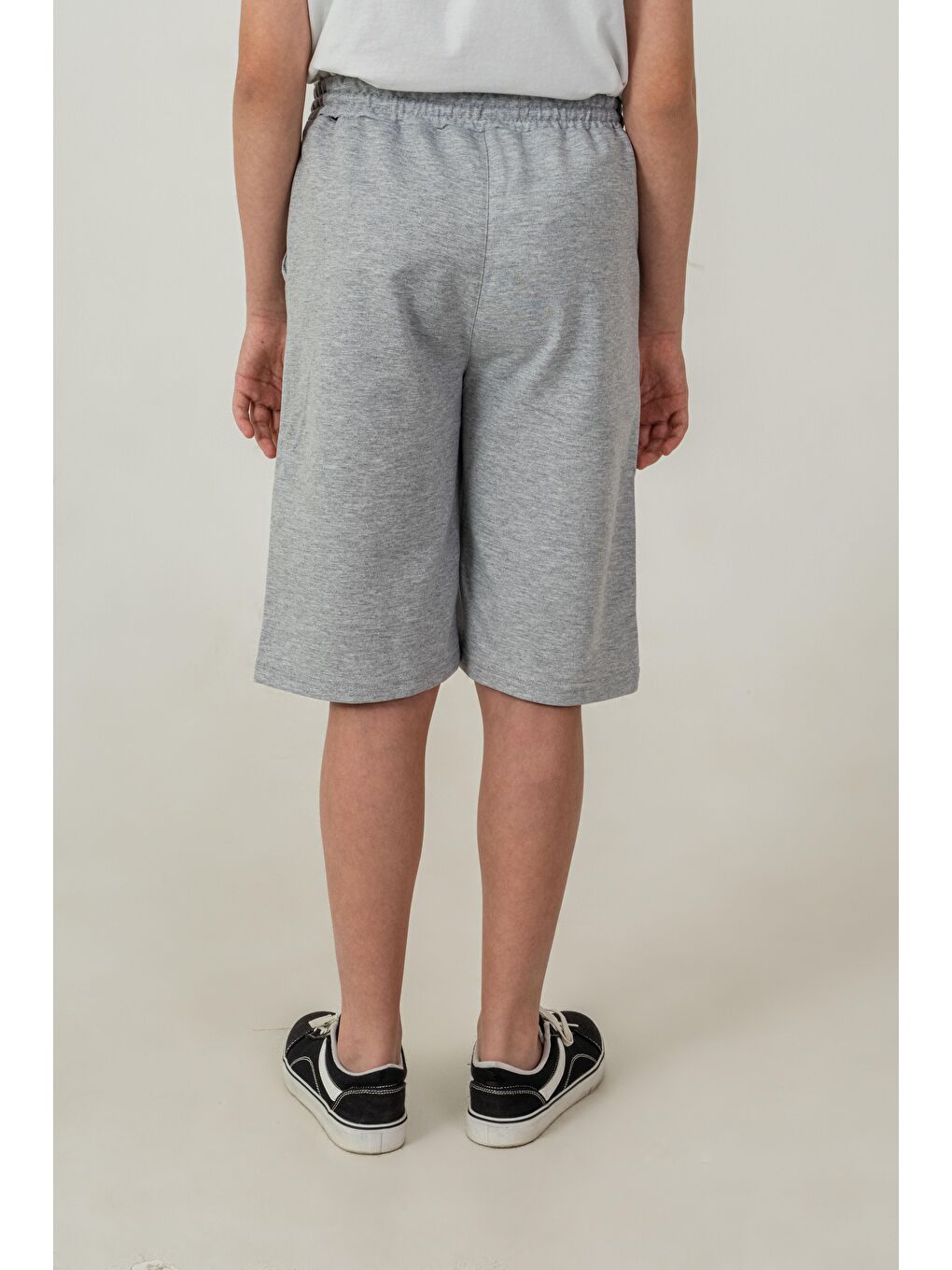 Gri West Coast Baskılı Yanlar Çıtçıtlı Erkek Çocuk Şort-3