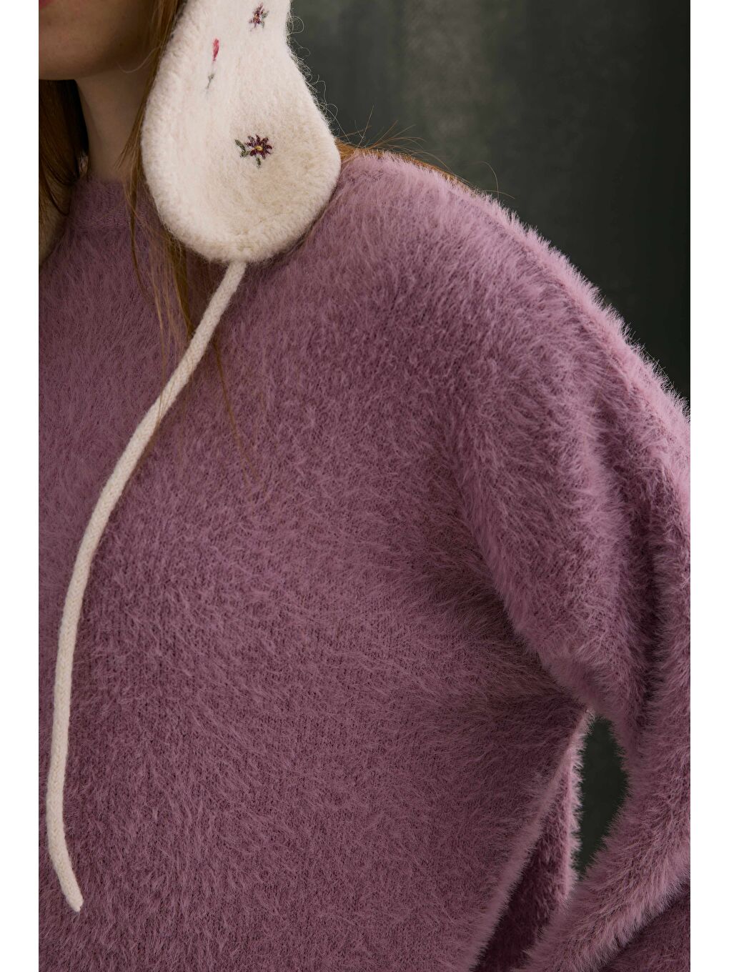 Mor Yumuşak Tüylü Kazak Violet-3