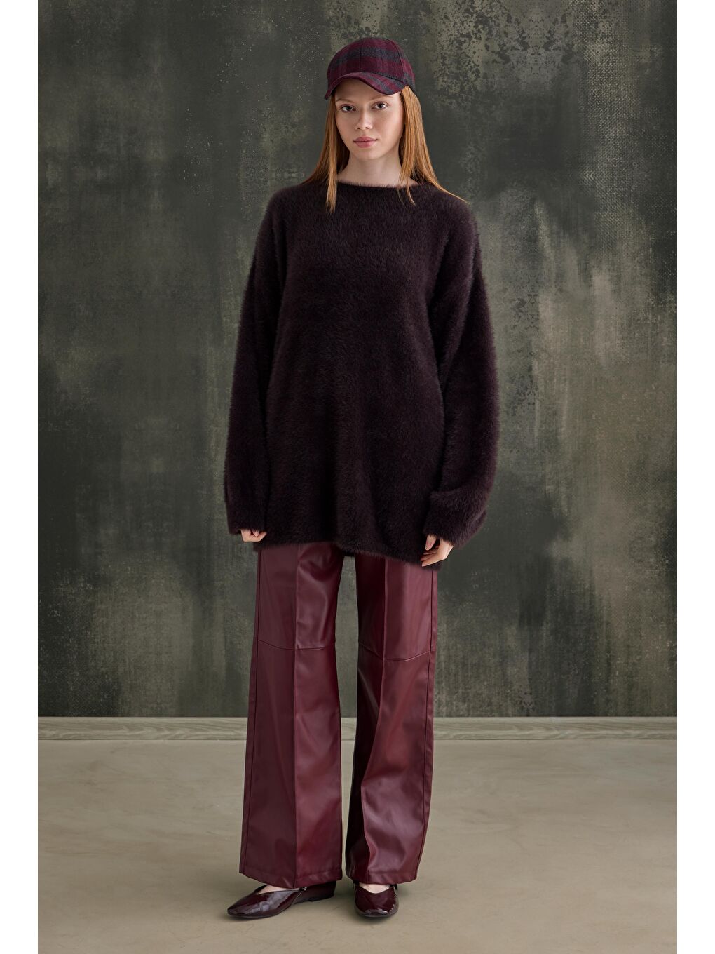 Kahverengi Yumuşak Tüylü Kazak Kestane