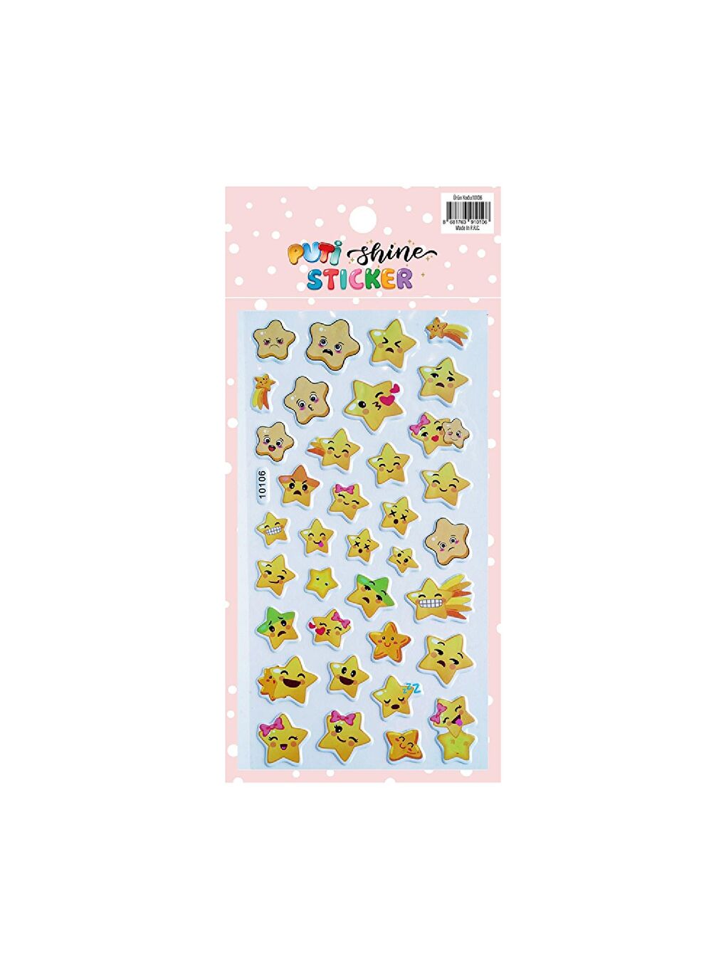 Shine Sticker - Gülen Yüz Yıldızlar (10106)