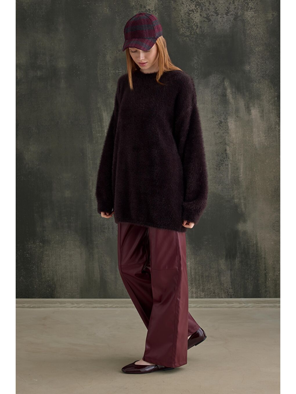 Kahverengi Yumuşak Tüylü Kazak Kestane-2