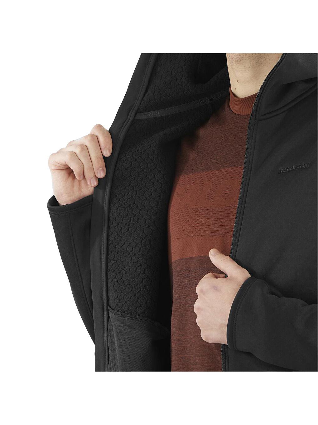 Outline Warm Erkek Siyah Fleece-3