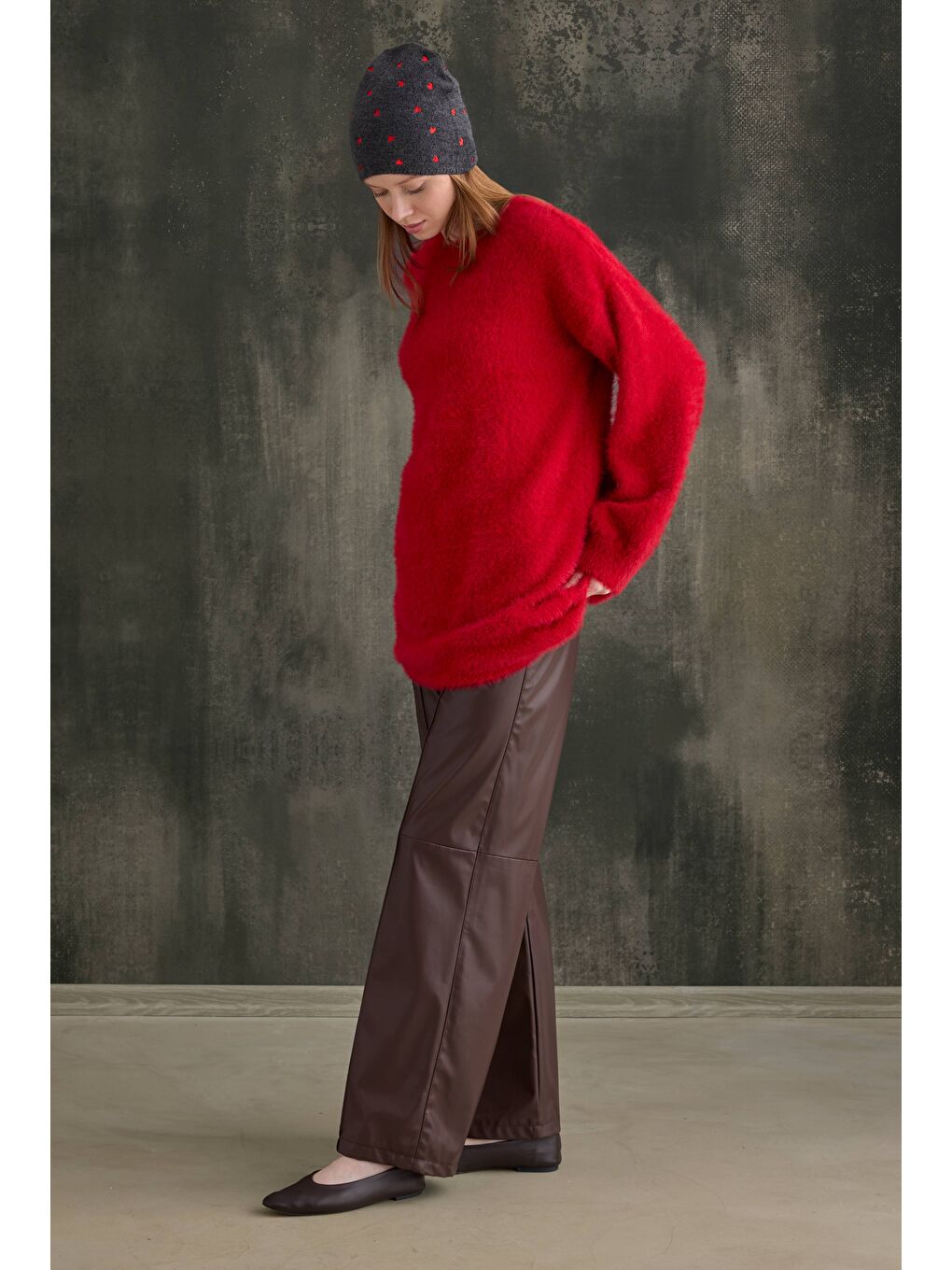 Yumuşak Tüylü Kazak Kırmızı-3