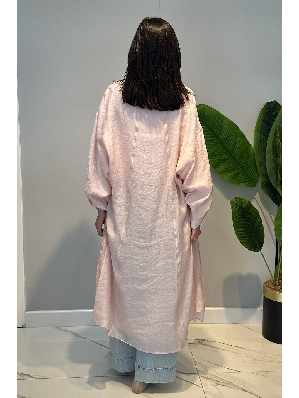 Çift Katlı Kuşaklı Nil Tunik 165 Pembe-3