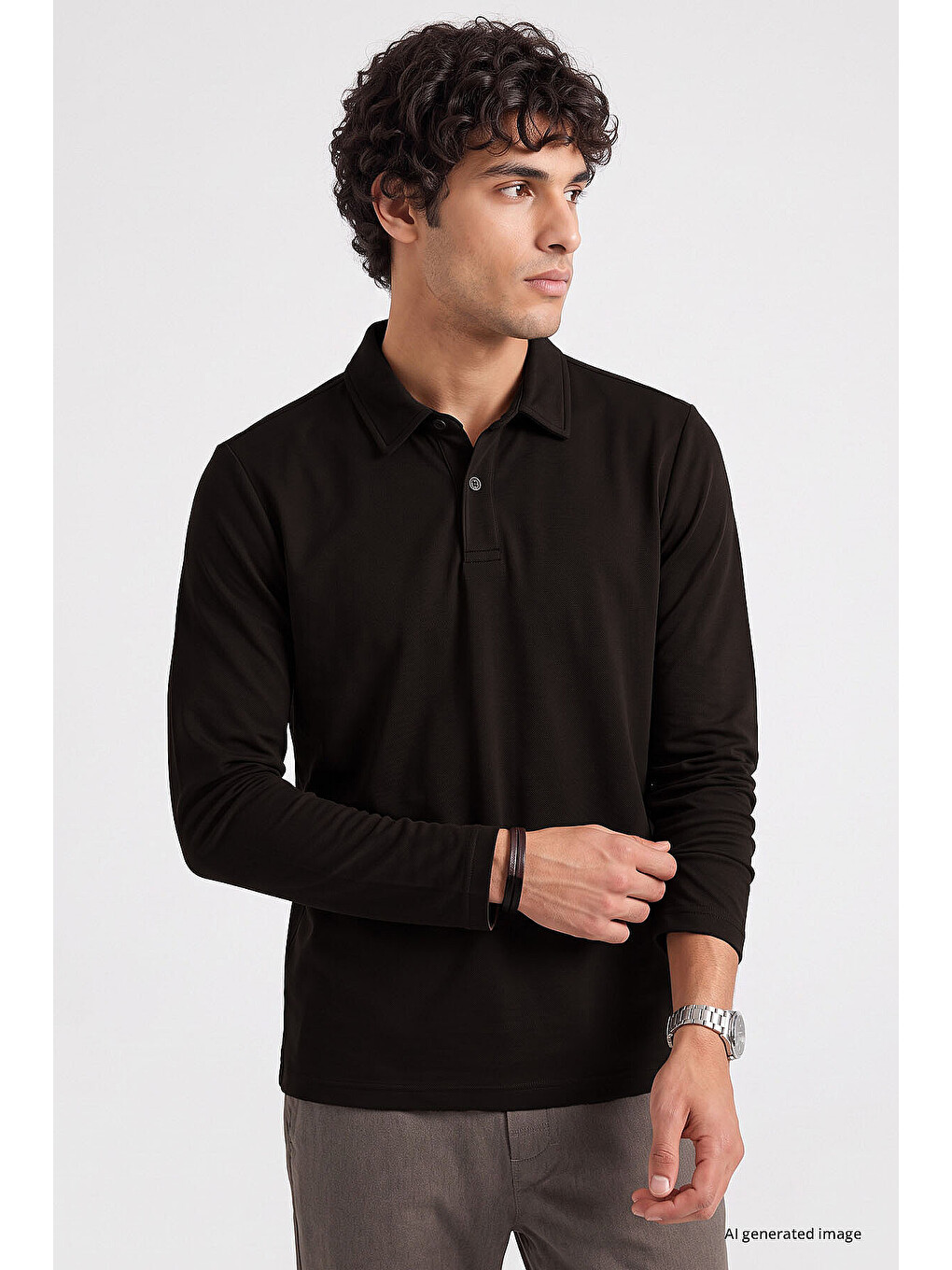 Acı Kahverengi Rahat Form Basic Erkek Polo Yaka T-shirt - 88512-1