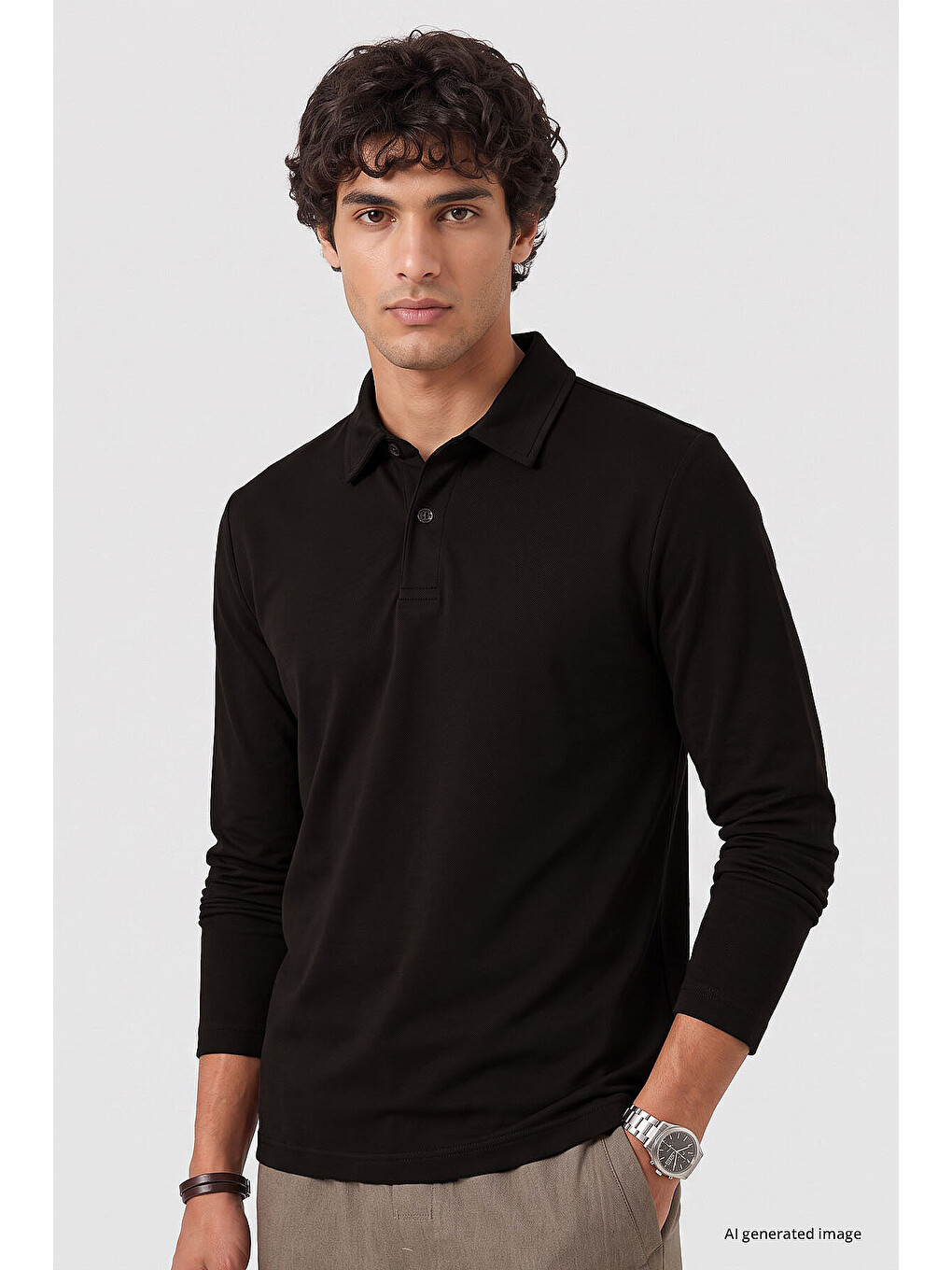 Acı Kahverengi Rahat Form Basic Erkek Polo Yaka T-shirt - 88512-3