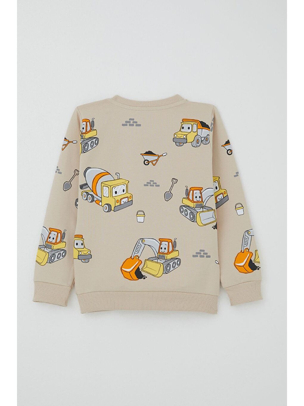 Erkek Çocuk Eşofman Takımı Küçük Operatör Çalışkan İş Makineleri Bej (1-4 Yaş)-3