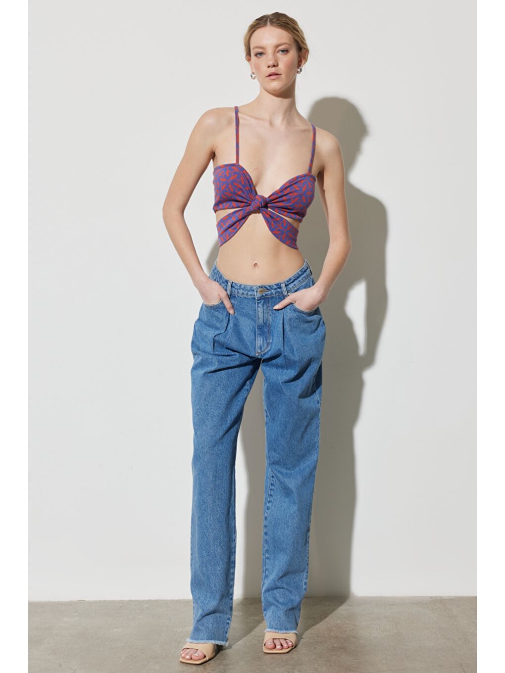 Straight Fit Düz Kesim %100 Pamuk Normal Bel Açık Mavi Jean Jean Pantolon-1