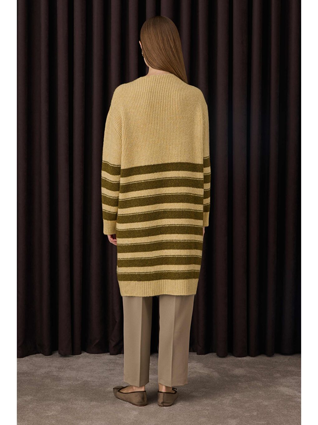 Sarı İnce Çizgili Uzun Kazak Tereyağı-Yosun-4