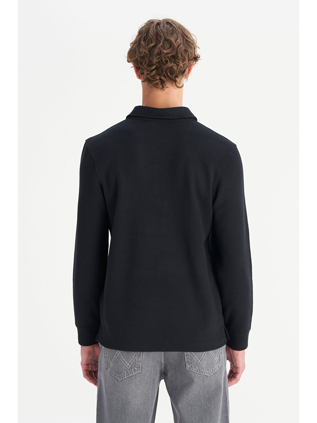 Siyah Pamuklu Regular Fit Normal Kesim Polo Yaka Tişört-4