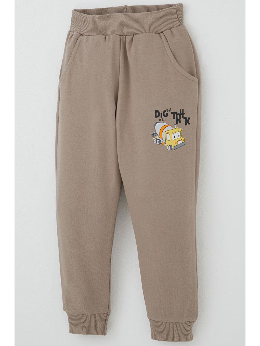 Erkek Çocuk Eşofman Takımı Küçük Operatör Çalışkan İş Makineleri Bej (1-4 Yaş)-6