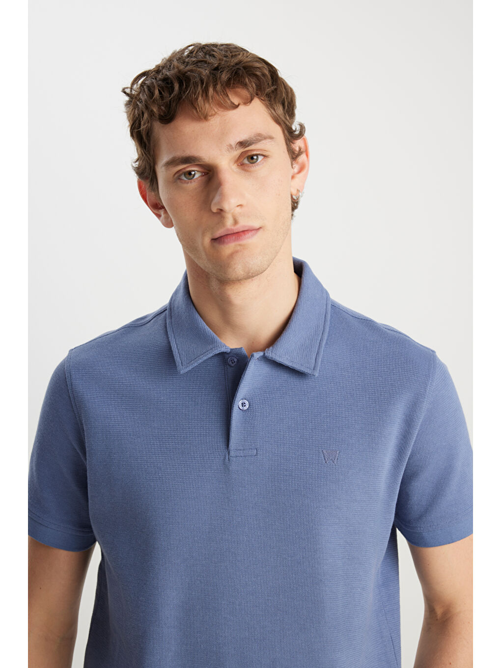 Regular Fit Normal Kesim Açık Mavi Polo Yaka Tişört-3