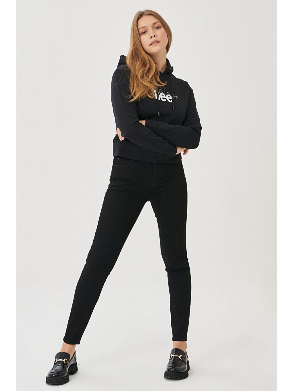 Siyah Scarlett High Skinny Fit Yüksek Bel Jean Pantolon-1