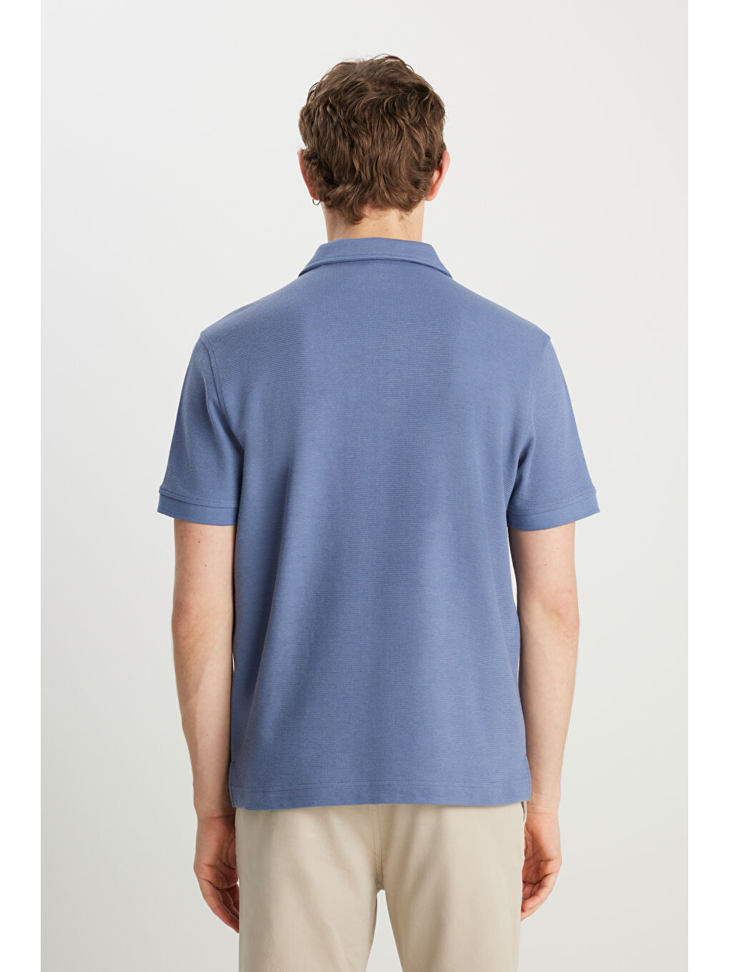 Regular Fit Normal Kesim Açık Mavi Polo Yaka Tişört-4