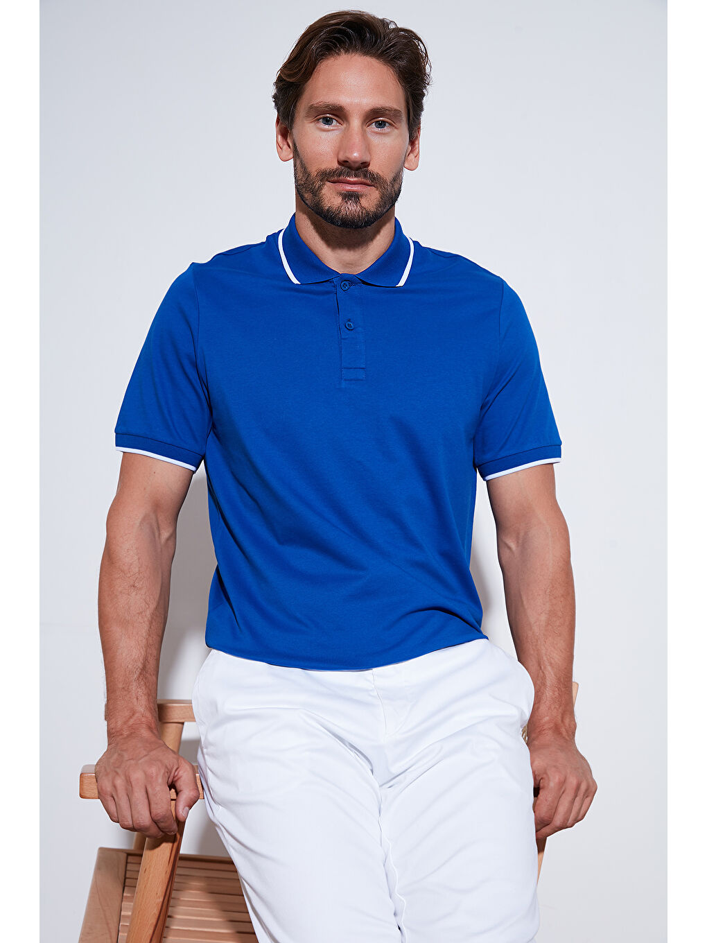 Buratti Saks Pamuklu Regular Fit Polo Yaka T Shirt 5902063 - 1