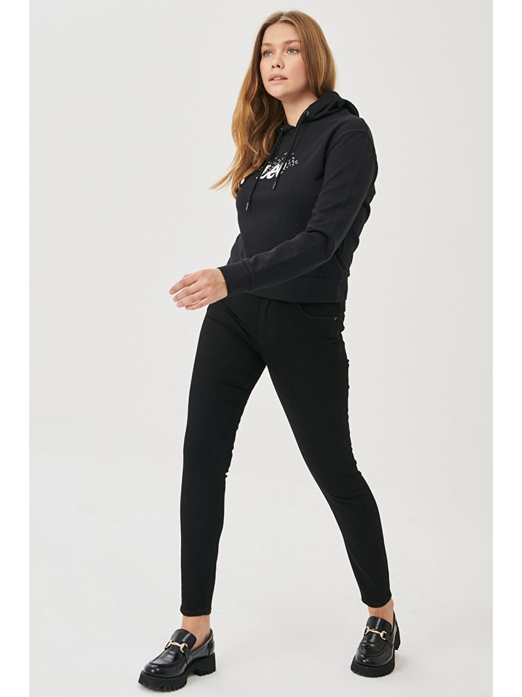 Siyah Scarlett High Skinny Fit Yüksek Bel Jean Pantolon-2