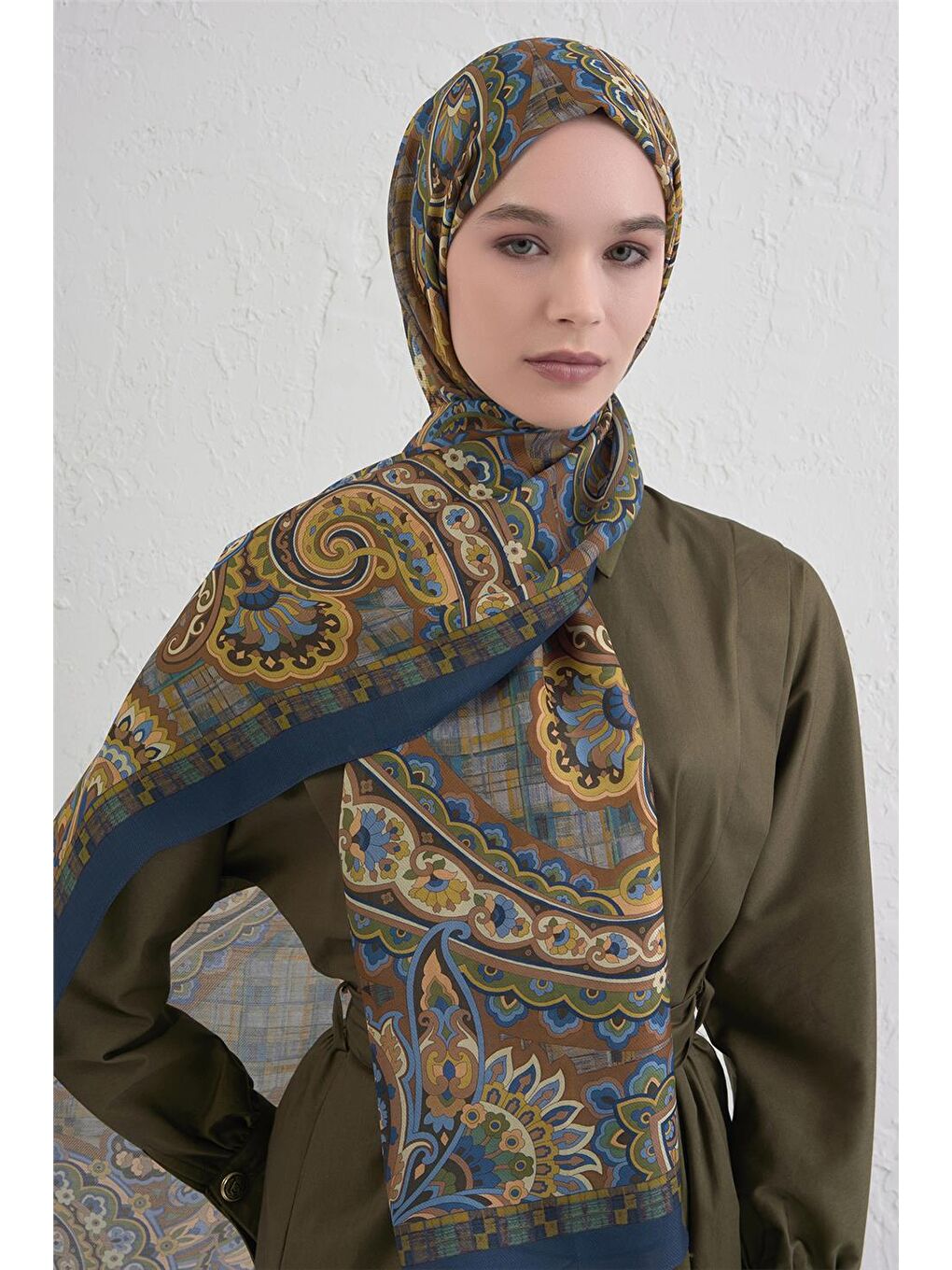 Sarı Yün İpek Harmony Şal 327 31-3