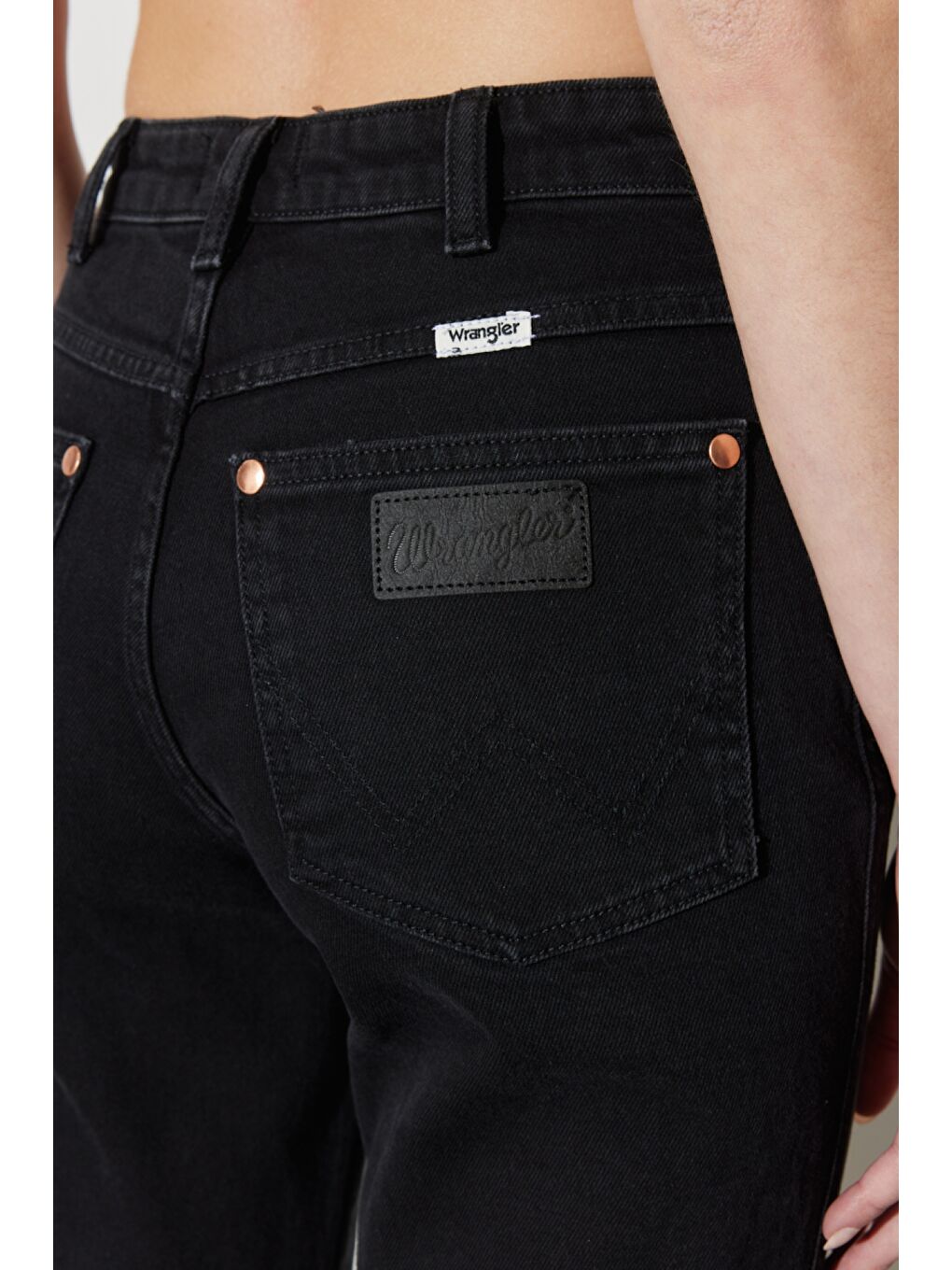 Siyah Wild West Straight Fit Düz Kesim Yüksek Bel Esnek Jean Jean Pantolon-3