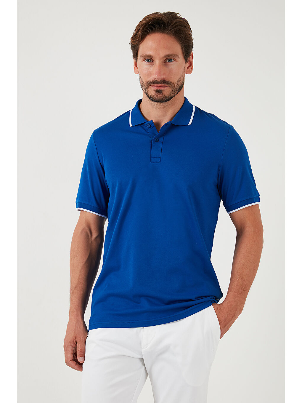 Buratti Saks Pamuklu Regular Fit Polo Yaka T Shirt 5902063 - 3