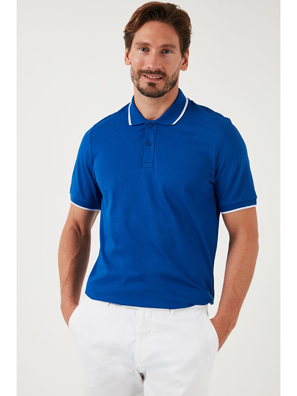 Buratti Saks Pamuklu Regular Fit Polo Yaka T Shirt 5902063 - 4